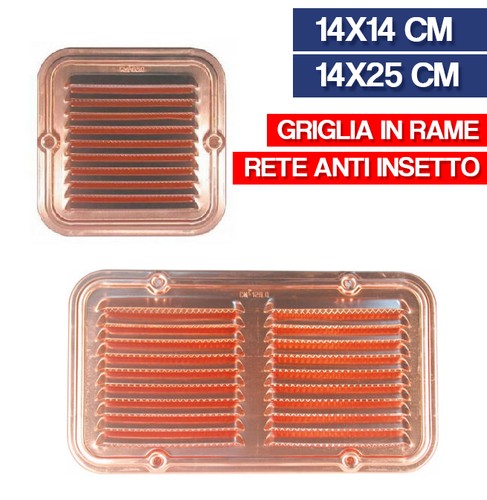 Griglia areazione rame - rame, x
